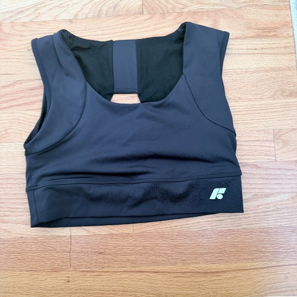 Women’s Black Sports Bra with Supportive Back Strap